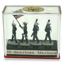 Vintage ALYMER MINIPLOMS Lead Soldiers Marine Corps USMC Figurines In Box EUC
