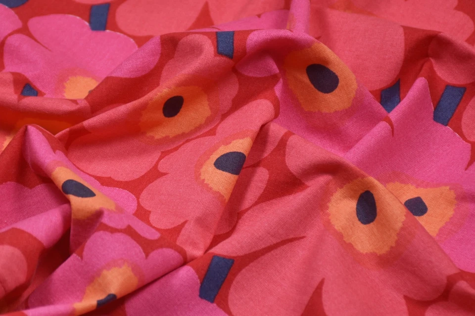 MARIMEKKO Pieni Unikko 2 x Telas Rectangulares Cortinas Rojo Rosa 22"x55" Foto 4 de 4