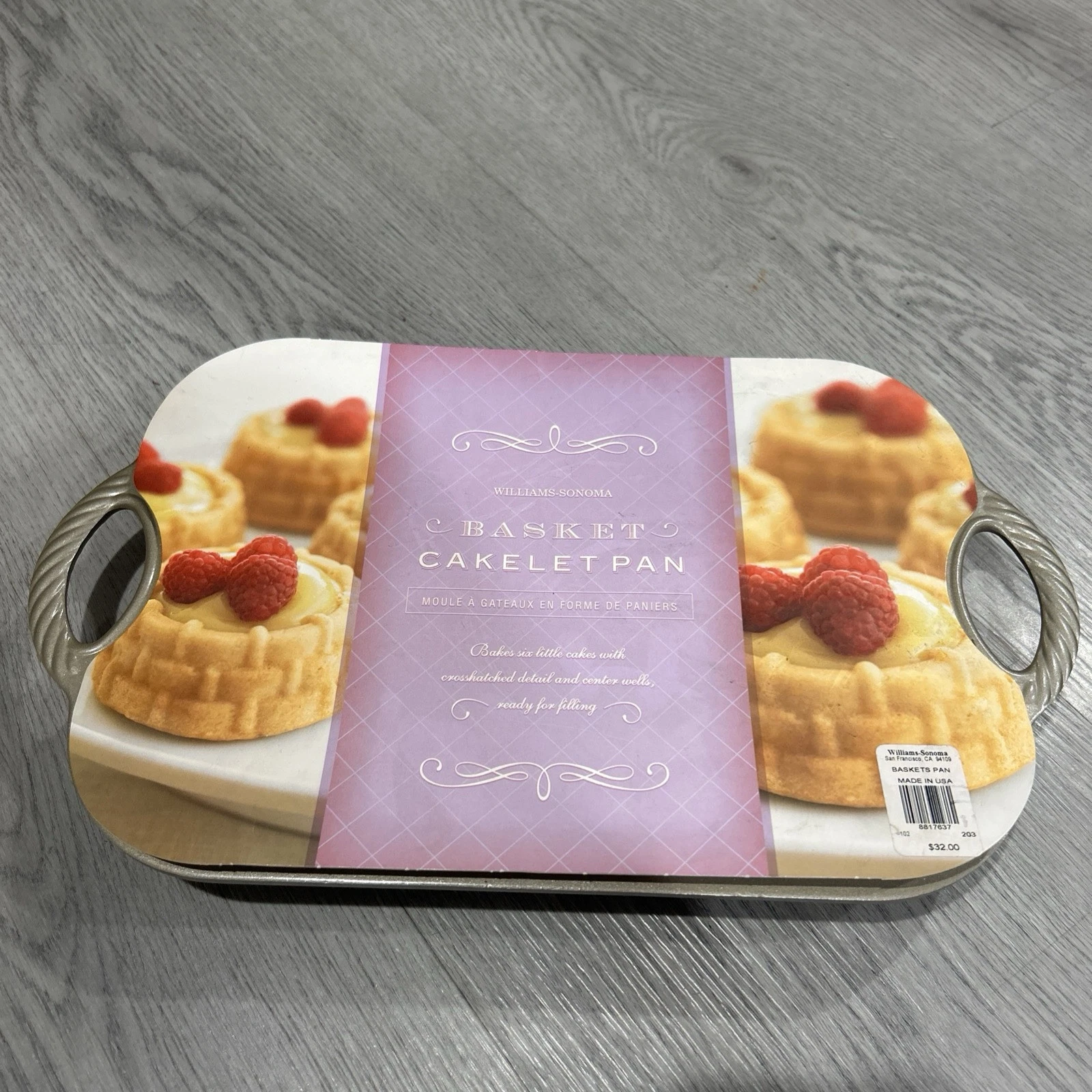 New Williams Sonoma Basket Cakelet Pan Nordic Ware￼ Baking Mold Shortcake Pan