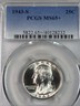 1943 S Washington Quarter PCGS MS65+ Brilliant White Silver Coin! San Francisco Washington