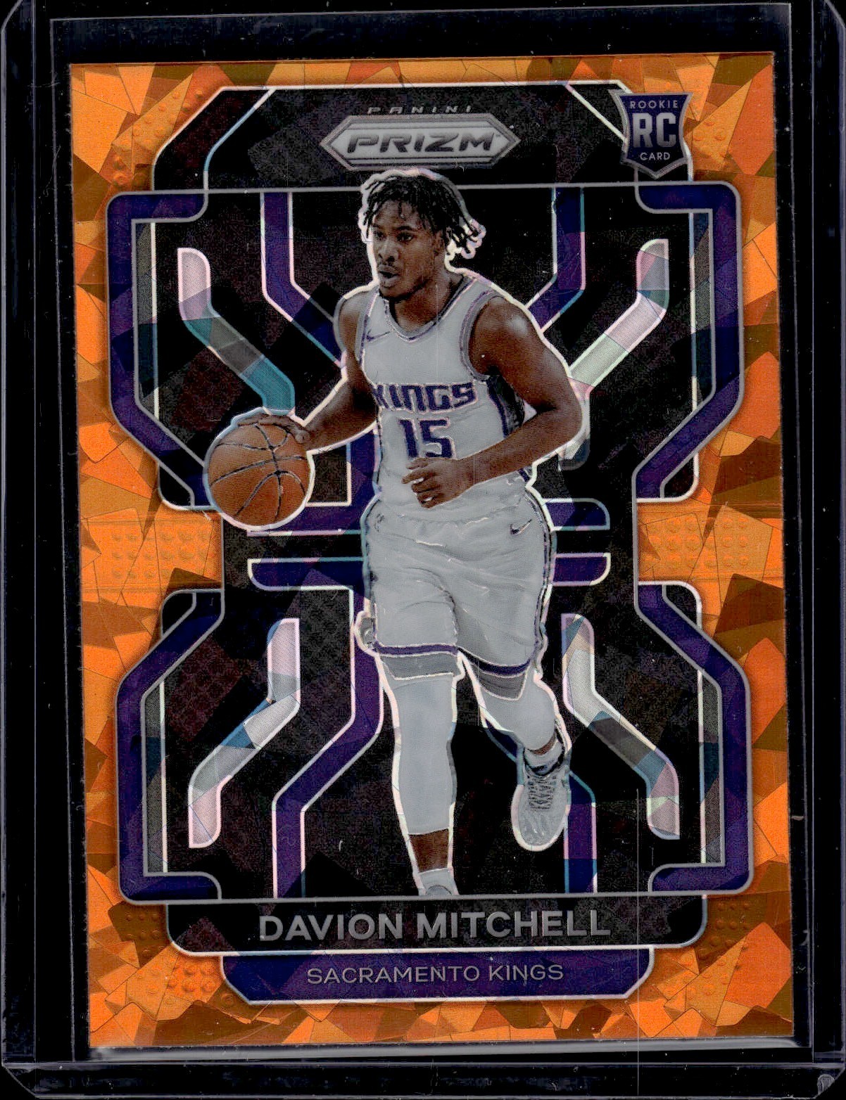 Davion Mitchell Rookie 2021-22 Prizm Orange Ice Prizm RC #312 - Sacramento Kings