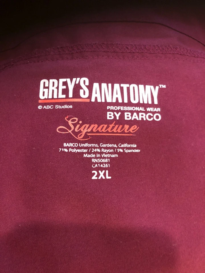 Grey's Anatomy by Barco Women’s Wine Scrub Pants Drawstring 2XL - Image 2 of 4