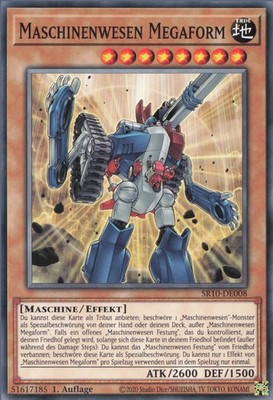 YuGiOh Maschinenwesen Megaform SR10-DE008 Common Neu 1st