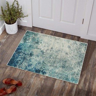 Modern Abstract Area Rug - Small 2x3 Washable Entryway Rugs Non-Slip Low Pile...