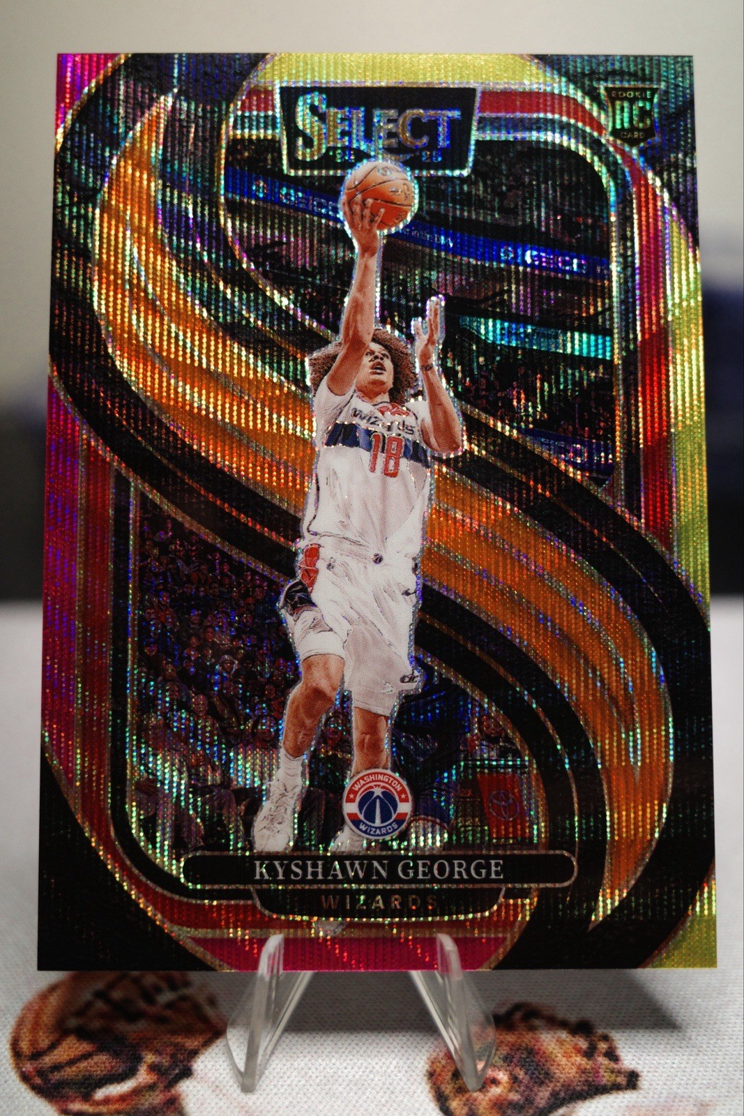 2024-25 Panini Select Kyshawn George #177 Premier Multi Wave /20 RC Wizards