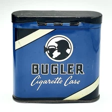 Vtg BUGLER CIGARETTE LITHO TIN Hinged Pocket Brown & Williamson Tobacco Kentucky