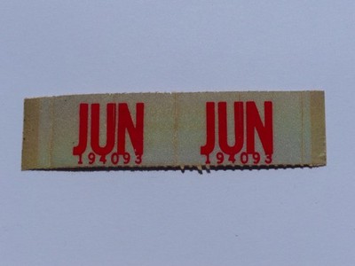 Unused N.O.S. JUN June Maine License Plate Month Stickers PAIR for Lobster Base