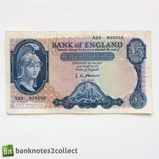 ENGLAND: 1 x 5 English Pound Banknote. O'Brien.