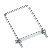 Square U-Bolts 90mm Inner Width 180mm Height M8 with Nuts Plate Washers 2 Set