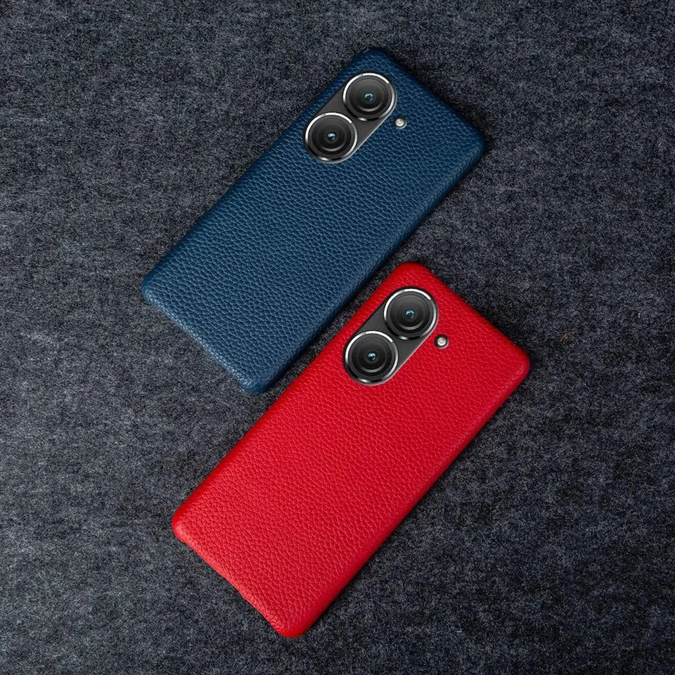 Funda de cuero genuino para teléfono Funda Asus Zenfone 9 para Zenfone 10 cubierta Foto 3 de 4