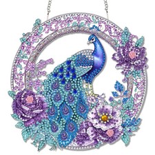 Reofrey Hanging Diamond Art Kits for Adults - 8x8 Inch inches, Peacock B