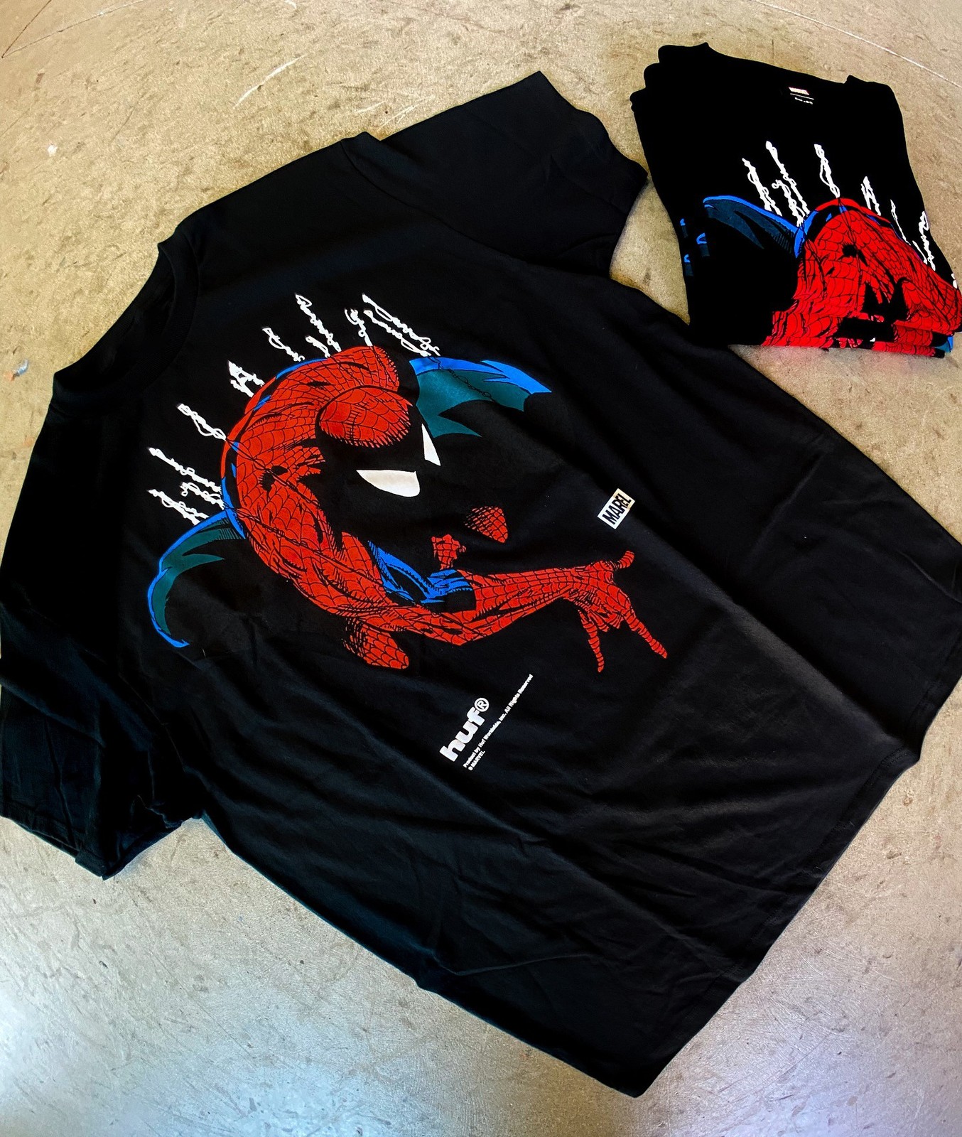 HUF X Marvel Spider-Man Perceptions Black T-shirt Size S-5XL Fanmade