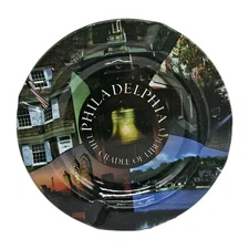 Ashtray Cigarette Tin Metal Smoking Tray Philadelphia Liberty Bell
