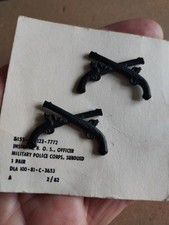 American Army Officers military Police Branch Of Service Badges Subdued Dated 82