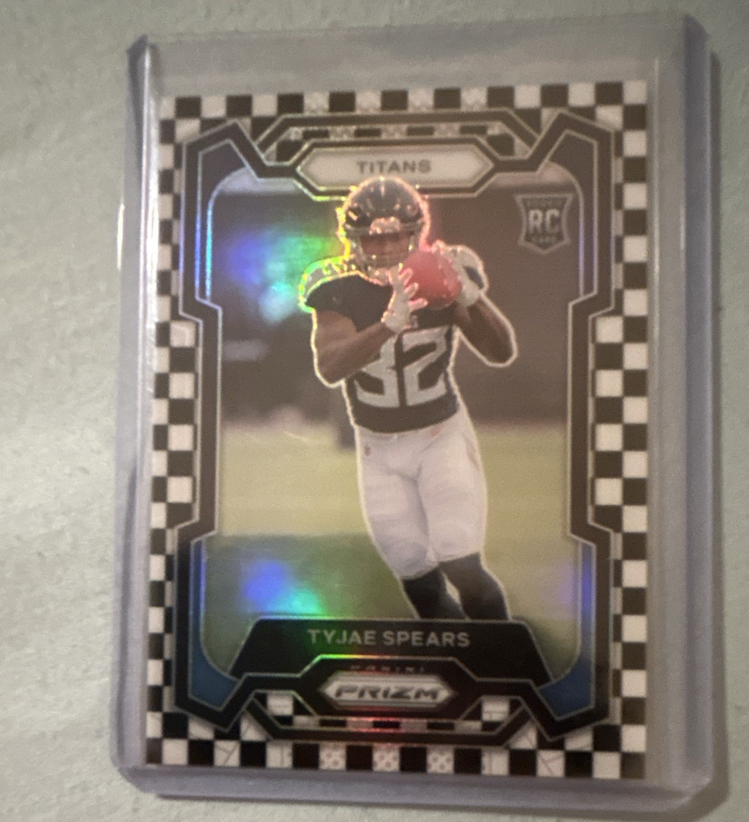 Panini 2023 Prizm Tyjae Spears Rookie Black & White Checker #396 Titans