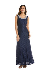 Evening Lace Gown With Pearl Embellished Neckline Dress Only