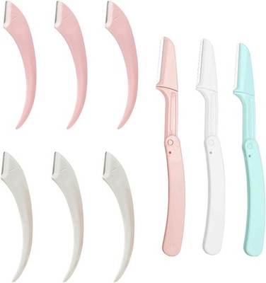 9PCS Eyebrow Trimmer Set Scissors Face Razors for 1 Count (Pack of 9) 