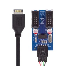 USB 3.1 TypeE Front Panel Header To 4Pin IDC Housing TypeA Male Adapter HUB