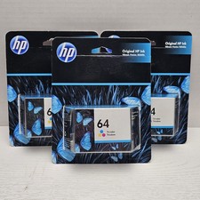 3 HP 64 N9J89AN Tri Color Ink Cartridge 3 Pack Lot Genuine Exp 3/2023 NEW