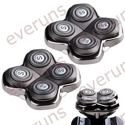 2Pack Pro 4 Shaver Replacement Heads Compatible with Skull Pitbulls Gold Silver