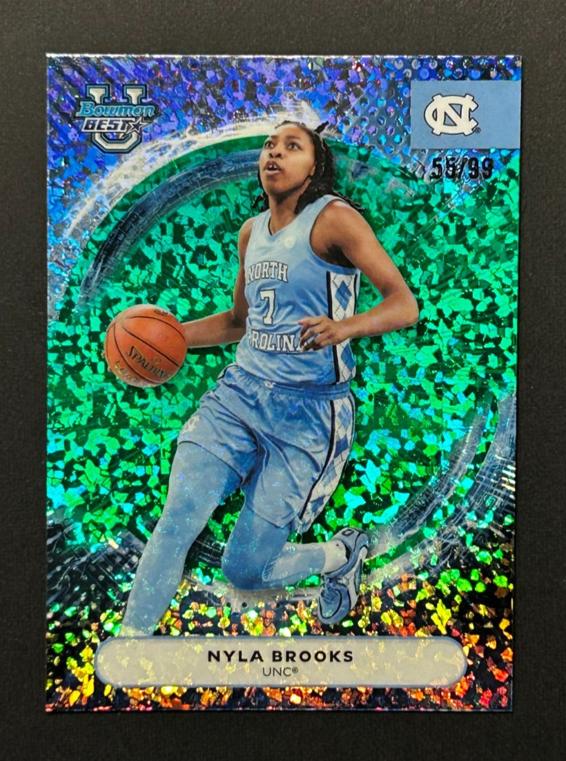 NYLA BROOKS Refractor 2025-26 Bowmans Best U Green Mini-Diamond /99 #71 UNC