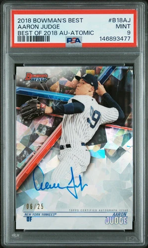 2018 Bowmans Best Best Of 2018 Autographs Aaron Judge Atomic Auto 06/25 PSA 9