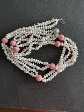 Makellose Vintage Süßwasserperlen-Kette 2-r...