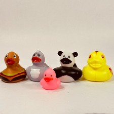 Lot of 5 Novelty Rubber Ducks for Jeep Ducking Burger Panda Pink Monster