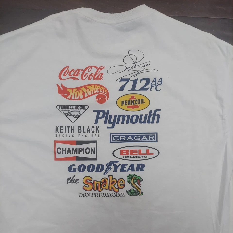 Camisa Carreras de Coches NHRA DON LA SERPIENTE PRUDHOMME SERPIENTE Cobra Estilo Vintage 2X Foto 3 de 3