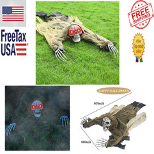 Halloween Skeleton Groundbreaker Decoration with Light Up Eyes and Creepy Sound