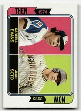 2023 Topps Heritage #TAN-5 Darrell Evans / Juan Soto Then and Now
