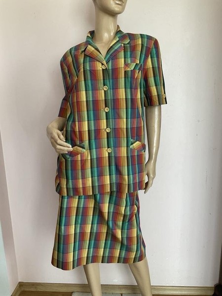 Women Peter Hahn Suit Multicolor Cotton 42 / XL /