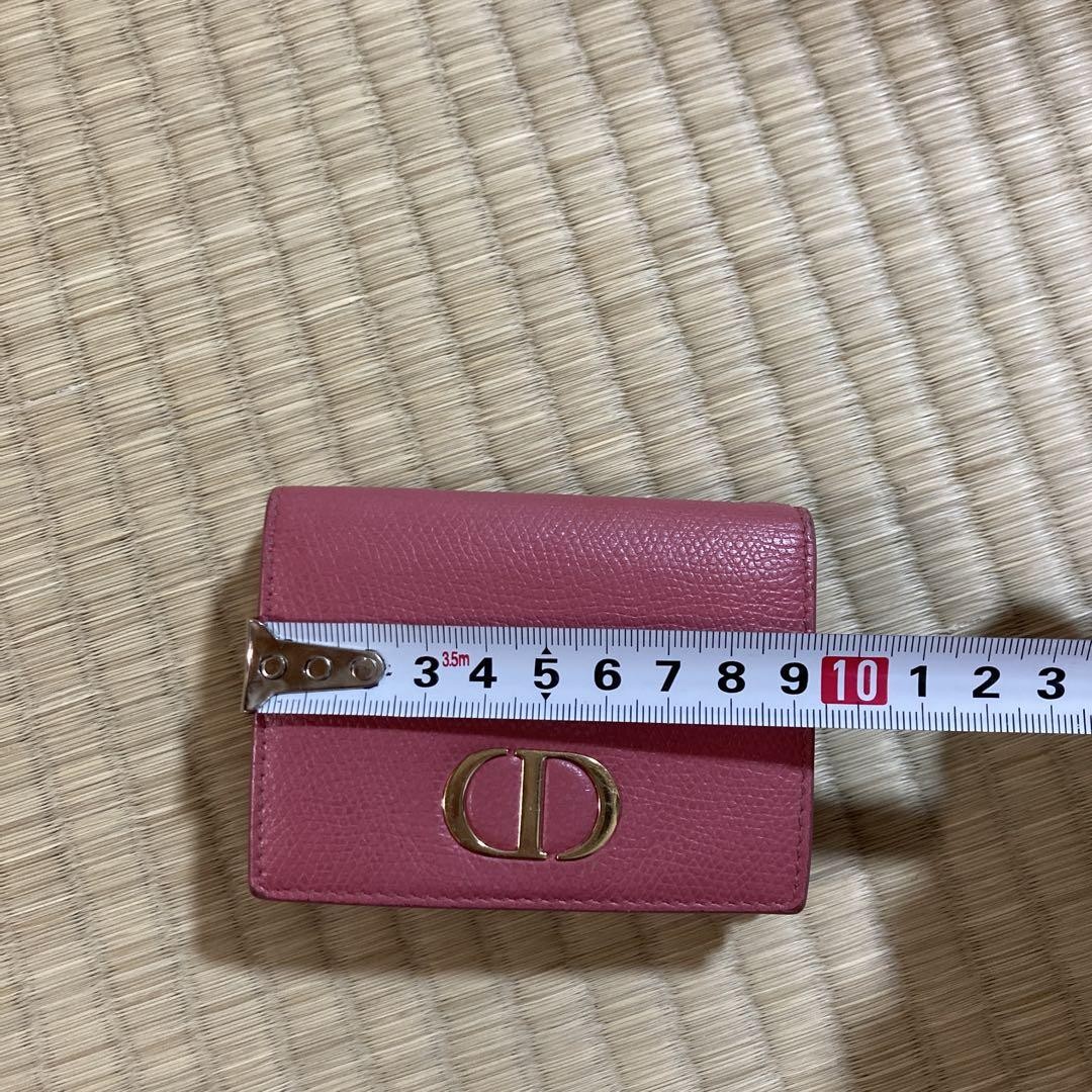 Dior Tri-Fold Mini Pink Leather Wallet with 3 Card Slots