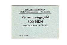 LPG Bad Frankenhausen - Seehausen Innerbetriebliches Verrechnungsgeld 500 MDN