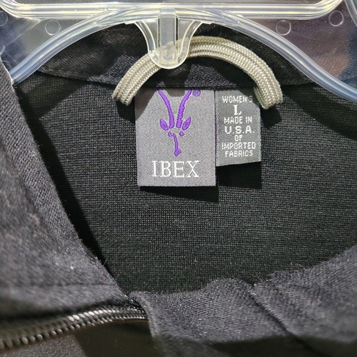 Ibex Womens Large Black Long Sleeve Jacket Full Zip Merino Wool/Polyester Mix - Picture 7 of 12