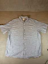 Weatherproof Vintage Men’s Short Sleeve Button-Up Shirt, Blue, Size XL