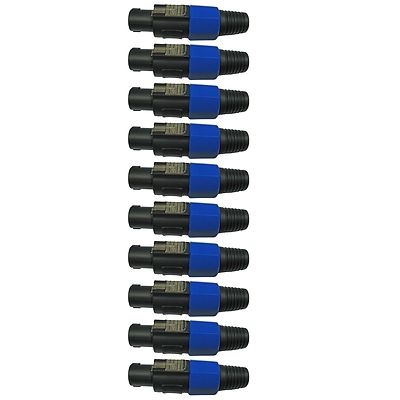 10 PACK Speakon Compatible CONNECTORS SPEAKER WIRE CABLE cord 2 p pole PRO AUDIO