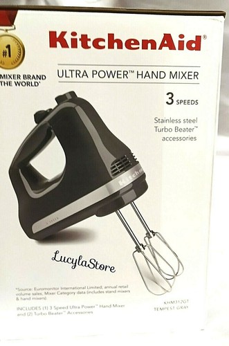 KitchenAid Ultra Power™ 3 Speed Hand Mixer KHM312GT Tempest Gray NEW - Picture 1 of 12