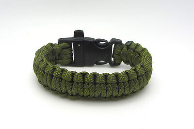 Outdoor Survival Paracord Emergency Survival rope Key Chain Army F5B6