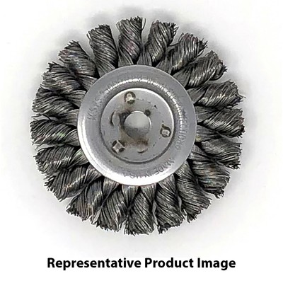 United Abrasives 03378 4'' Carbon Steel Wire Wheel Non-Threaded Twist Knot 4 pack