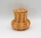 Tohono O'odham Basket Papago Vaselike Covered Natural Open Weave Unsigned DS11 — photo 4
