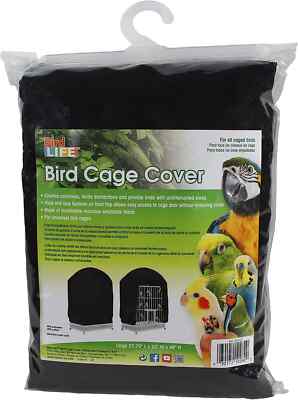 Bird-Life Universal Fit Birdcage Cover   Black   Medium Night Time Cage Cover