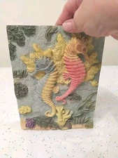 Art Americana Seahorse Plaque Wall Hanging Home Decor Marine Life Tropical