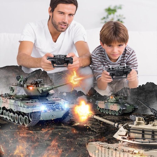 Tanque de radiocontrol alemán Leopardo II modelo de control remoto juguetes tanque disparos BBS - Imagen 12 de 18
