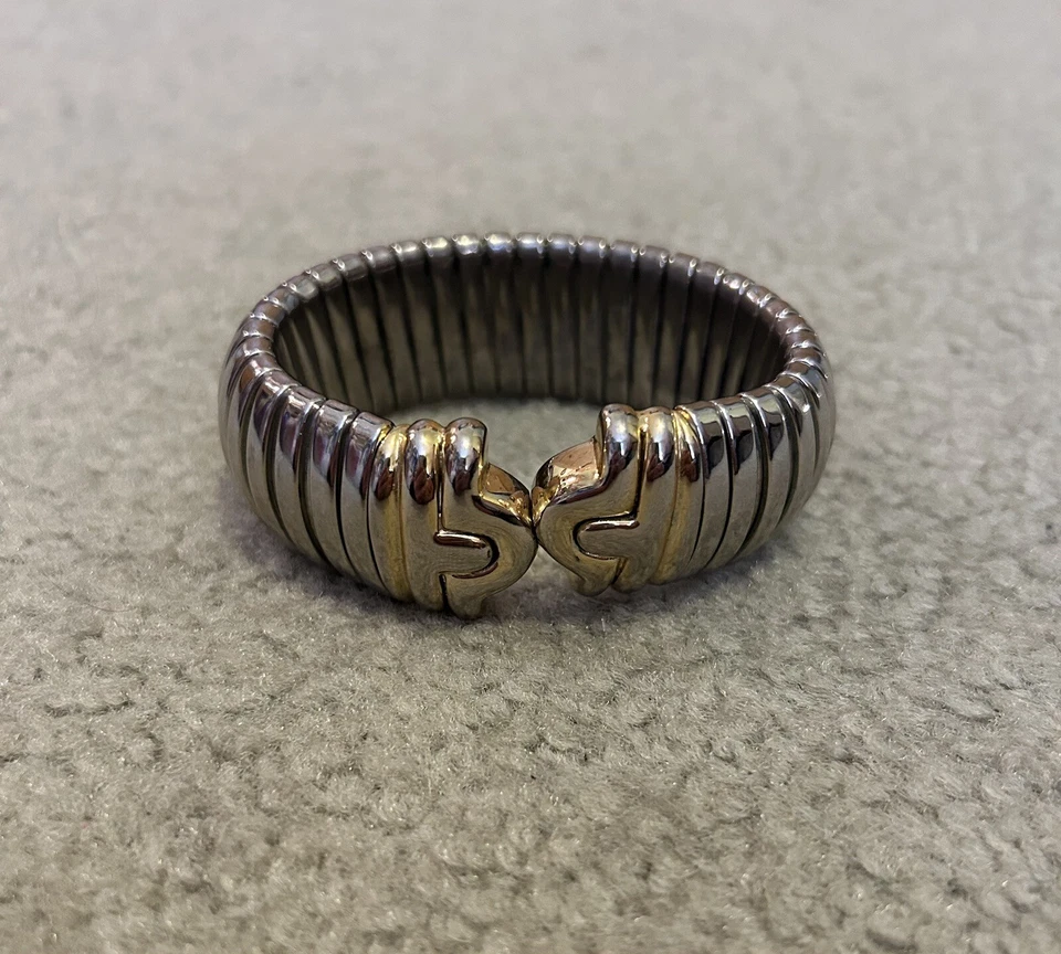 Bracelete Bvlgari Bulgari Parentesi Tubogas bracelete ouro 18 quilates aço