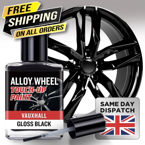 Vauxhall Gloss Black Alloy Wheel Touch Up Paint Repair Kit for Scratch and Chips - Picture 2 of 5
