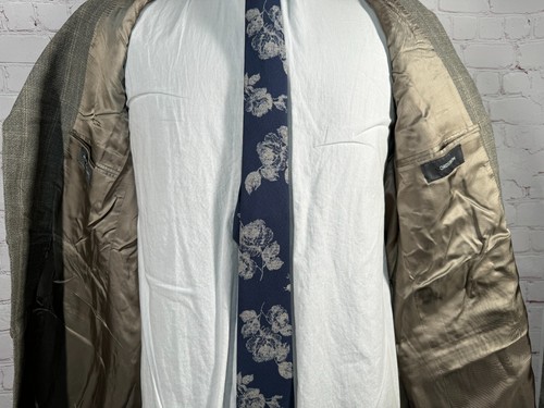 HART SCHAFFNER MARX Mens Olive Beige Check Wool Sport Coat Blazer Jacket 42L - Picture 5 of 10