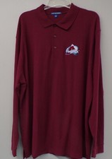 NHL Colorado Avalanche Logo Mens Long Sleeve Polo XS-6XL, LT-4XLT Nordiques New
