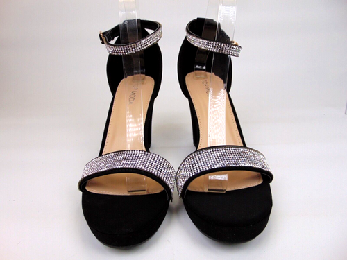 NEW! Top Moda EMMA Women's Ankle Strap Dress Sandal Block Heels Size 8.5 Black - Picture 4 of 14
