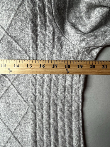 Talbots Sweater Dress Womens Medium Gray Cable Knit Cowl Neck Stretch Cozy - Picture 8 of 12